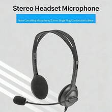 Logitech H111 Stereo Headphones With Microphone, 3.5mm Wired Headset, Suitable For Customer Service And Call Center - View 1