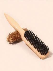 1 pièce Brosse à cheveux en poils de sanglier et manche en bambou naturel, convient à tous les types de cheveux, peut créer des coiffures lisses, réduire les frisottis, augmenter l'éclat des cheveux, protéger la surface des cheveux, fabriquée avec des soies de bambou de haute qualité, sans parfum, bien conçue, choix idéal pour la rentrée scolaire et les vacances. - Multicolore - Voir 7