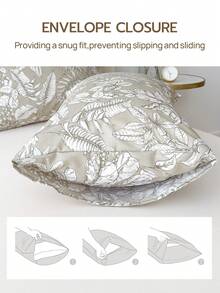 Bộ 4 món, 100% Polyester, họa tiết lá đồng quê, ga trải giường có chun sâu 35cm, bộ chăn ga gối (2 vỏ gối + 1 ga trải giường + 1 ga chun), bộ chăn ga gối hiện đại dùng được cả bốn mùa, phong cách tối giản, mềm mại và thoải mái, thoáng khí. - Nhiều màu - Xem 9