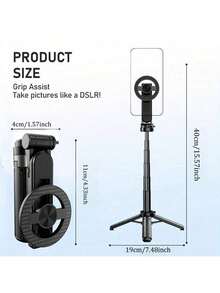 Gậy selfie từ tính đa năng với chân đế có thể tháo rời, điều khiển từ xa Bluetooth, giá đỡ điện thoại xoay 360° dành cho du lịch, quay vlog và chụp ảnh. - Một cỡ - Xem 3