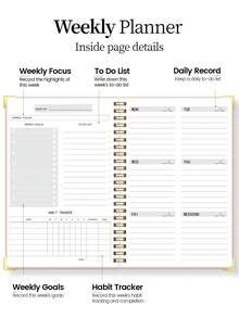 Simple Weekly Planner With Time Slots, 1pc Personal Organizer For Office Appointment, Family Planning And School Acdemics, Daily & Weekly Schedule Planner With Habit Tracker, Effective Tools, Control Your Day And Life School Supplies, Office Supplies Adult Gifts Teacher Gifts Mothers Day Gift - Pink - View 7