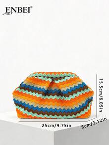ENBEI 优雅编织手拿包 - 大容量化妆包、度假手拿包、优雅女士沙滩包、时尚晚宴包。多功能女士沙滩包、夏季钱包、优雅女士包，适合搭配婚纱、度假、旅行、派对、母亲节礼物、婚礼季纪念品。 - 彩色 - 查看 10