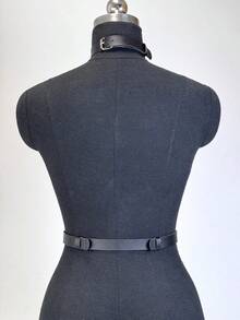 1PC PU Leather Harness Chest Belt Fashion Suspenders Suitable For Daily Party Clothing Matching Wear - Black - View 4