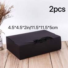 10 piezas Cajas de regalo negras con tapas, cajas de propuesta para padrinos, cajas de regalo negras de lujo con cintas, adecuadas para bodas, cumpleaños, fiestas, graduaciones, Día de San Valentín, regreso a la escuela y otras ocasiones - negro - Ver 15