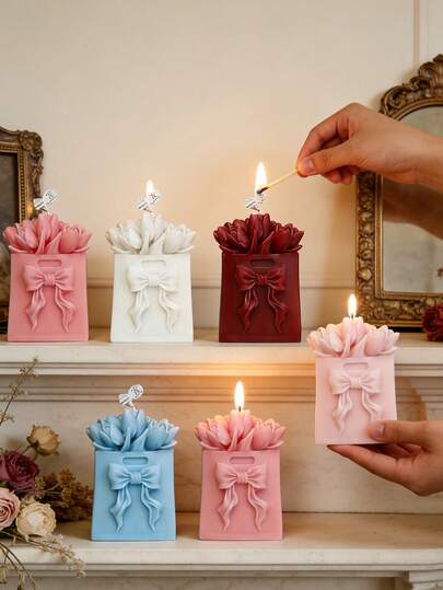 郁金香香氛蜡烛 - 家居香氛，优雅花卉设计，浪漫客厅装饰，婚礼及节日礼物之选