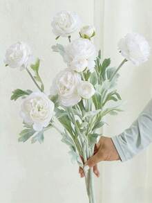 1/3/5pcs Velvet Lotus Peony Artificial Flowers, Bouquet With Leaves, Realistic Long Stems, Artificial Material That Will Never Wither, Suitable For Home Decoration, Room Decoration, Flower Arrangement, Outdoor Garden Decoration, Wedding Bouquet, Mother's Day And Valentine's Day Gifts. - Multicolor - View 12