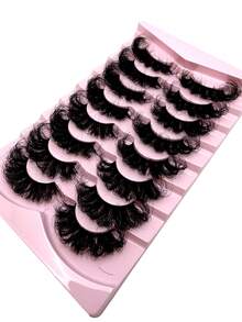 Hàng mới về! 8 cặp mi giả dày, dài, có thể tái sử dụng, độ dày 9D, 16-25mm, làm từ lông chồn giả, dày và rậm, kiểu mi mắt mèo Nga, cong tự nhiên DD, tạo hiệu ứng trang điểm ấn tượng, làm thủ công cho vẻ ngoài tự nhiên, mi có thể tái sử dụng cho đôi mắt quyến rũ. - màu đen - Xem 5