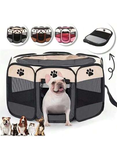 Portable Foldable Pet Tent Kennel Octagonal Fence Puppy Shelter Easy To Use Outdoor Simple Operation Large Dog Cage Cat Fence