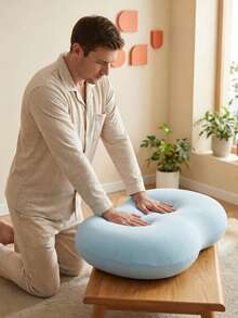 Almohada de Espuma de Memoria, Almohada cervical ergonómica, color azul, Memory Foam Fibra de Poliéster Transpirabilidad Ligera y PortátilForma de NubeViscoelasticity, Hipoalergenica, Día de las Madres, Día del Niño, Vacaciones Semana Santa. - Azul - Ver 4