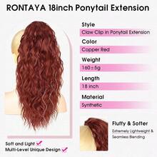 Tóc giả đuôi ngựa nối dài 18 inch màu đen có kẹp càng cua dành cho nữ, tóc giả nhiều lớp dày, bồng bềnh, gợn sóng, tóc giả tổng hợp mềm mại. - Nhiều màu - Xem 7
