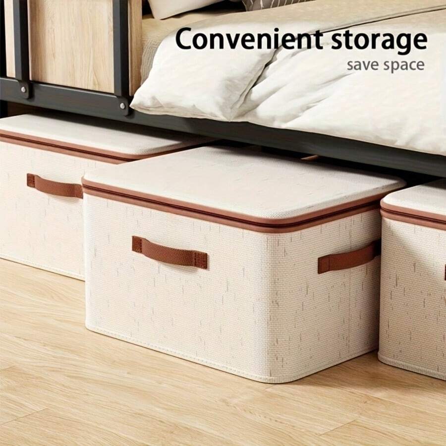 1pc Foldable Portable Storage Box | Dust-Proof Fabric Organizer Box, Suitable For Clothes, Blankets, Bedding And Outdoor Storage - Space Saving, Multipurpose, Under Bed Storage - Multicolor - View 1