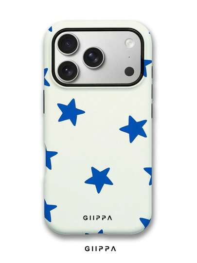 GIIPPA 1 Piece Blue Star Design Phone 17 Pro Max Case, Compatible With Phone 16 Pro Max, 15 Pro Max, 14 Pro Max, Korean Stylish And Interesting Phone Case, Also Fits 11/12/13/14/15/28 Pro Max Plus, Elegant Design Suitable For Both Men And Women, Ideal Gift For Girlfriend On Christmas, Valentine's Day, Easter, Wedding Season And Birthday