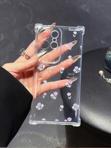 1 chiếc ốp lưng điện thoại trong suốt hình hoa tulip màu tím nhạt, chống rơi vỡ, tương thích với Samsung A14/A15/A16/A17/A04/A05/A06/A07/A54/A55/A56/A57/A34/A35A/36/A37/S26/S26Plus/S26Ultra, 12C/13C/14C/15C, Honor 400/400Pro/400Lite/300/300Pro/200, C85 Pro/C75/C71/C63/C53 - Trong sáng - Xem 2