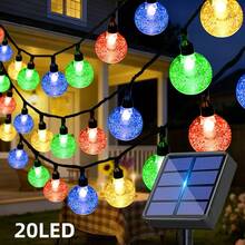 100/50/20 LED Solar Powered String Lights, 8 Lighting Modes, IP65 Waterproof, Suitable For Garden, Home Decor, Wedding And Other Occasions - 太陽能氣泡球 - 查看 10
