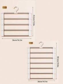 Bộ 2 móc treo quần bằng thép không gỉ, giá treo quần nhiều tầng không nhăn, móc treo quần gấp gọn đa chức năng. - Nhiều màu - Xem 11