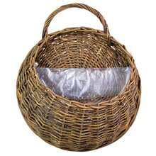Práctico soporte para plantas en maceta, cesta colgante de flores Pastoral, floristería transpirable, macetero de flores de ratán, tejido duradero hecho a mano - Amarillo terroso - Ver 4