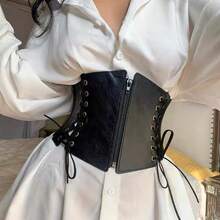 Punk Style Retro Elastic Super Wide Waist Seal Women's Decorative Shirt Dress Coat Waist Belt Women - 68公分 - 查看 5