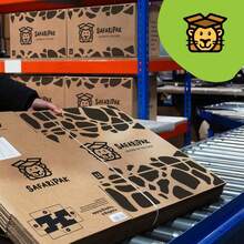 Strong Large Reusable Cardboard Storage Boxes 10 Pack 52cm X 30cm X 30cm With Carry Handles Room List Checkboxes 47L Capacity - Large Box - With Tape Gun - View 6