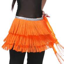 1 Pc Women's Sexy Three-Tier Fringe Belly Skirt With Glitter Sequins Belt, Adjustable Waist Chain Hip Scarf Wrap Skirt, Carnival And Rave Dance Performance Costume. , Bohemian And Retro Style, Suitable For Festivals, Parties, Nightclubs, Beach Wear And Exotic Clothing Decoration. - Multicolor - View 5