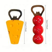 1pc Cute Magnetic Bottle Opener, Beautifully Designed With Candy Bar And Cheese Patterns. Multifunctional Kitchen Gadget, Easily Sticks To The Refrigerator Without Power Supply, Ideal For Home Use And Holiday Gifting. - Multicolor - View 7