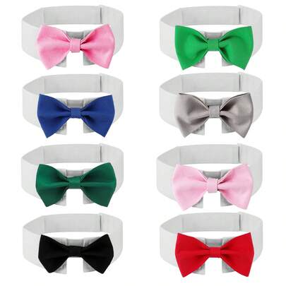 Adjustable Dog Cat Formal Tuxedo Bow Tie Collar, Pet Apparel Accessories For Wedding Holiday Party Gift, Birthday Costume Bowtie Collar