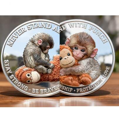 1 Piece Commemorative Coin With Monkey Design, Year Of The Monkey Zodiac Medal, Chinese Cultural Collectible Gift