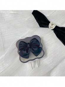 6pcs Bow Tie Apple Phone Charger Protective Case & Data Cable Organizer Set - Black - View 6