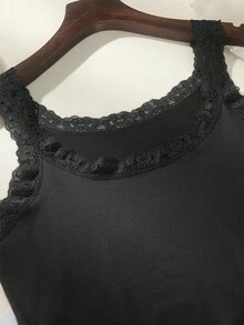 3件套加大码女式蕾丝边装饰圆领无袖吊带背心拼接吊带衫 - 彩色 - 查看 7