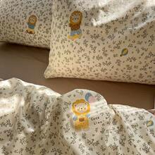 3pcs 100% Polyester Cute Adorable Lion Print Duvet Cover Set, 2 Pillow Shams + 1 Duvet Cover (No Bed Sheet) - Multicolor - View 5