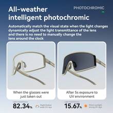 ROCKBROS Lightweight Photochromic Polarized Cycling Glasses, All-Weather Protection, Comfortable Wear - Multicolor - View 6
