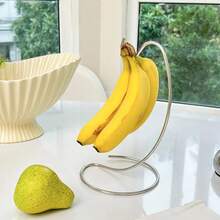 Soporte para plátano, colgador moderno para mantener la plátano fresco, soporte para árbol, gancho para encimera de cocina, bonito utensilio de cocina - 26 x 14,5 cm - Ver 4