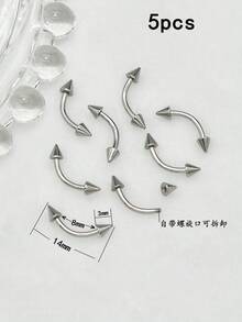 1 Box Assorted 3D Metal Nail Art Rivet Set, Punk Style Mini Metal Spikes Rivets, Cool Girl Rock Style Nail Decoration, DIY Nail Piercing Ring Decor Nail Supplies Nail Charms - Multicolor - View 15