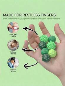 4/8PCS Magnetic Silicone Ball Set Textured Fidget Toys Assorted Colors Black Green Pink Purple Stress Relief For Office Classroom Company All Year Use - 彩色 - 查看 7