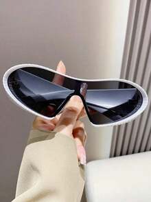 LiMiaoMiao 1pc Unisex Oversized Cat-Eye Fashion Glasses, Y2K Style, Novelty, Funny, Party, Vacation Accessory Beach Accessories For Women Glasses Shades For Summer Beach Vacation,Outdoor,Travel - 黃色 - 查看 3