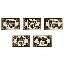 5pcs Beige Embroidered English Phrase Patches, Vintage Gothic Style Rectangular Woven Fabric Patches With Hook And Loop Backing, Suitable For DIY Decoration On Jeans, Jackets, Backpacks - Text Cloth Patch - View 8