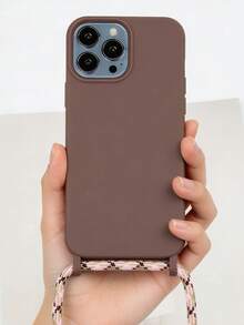 Móc khóa, dây đeo, ốp điện thoại hình quả táo đeo chéo có dây đeo, tương thích với iPhone 17/17 Pro/17 Pro Max/Apple Air 11, 13, 14 Pro Max, chống nước, chống sốc, chống rơi, chống trầy xước. - Cà phê nâu - Xem 3