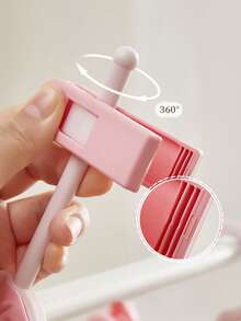 Adjustable Kids & Adults Pants Hangers With Clips, Cute Bowknot Skirt Hangers, Non-Slip Clothes Drying Rack For Home Use - Pink - View 3