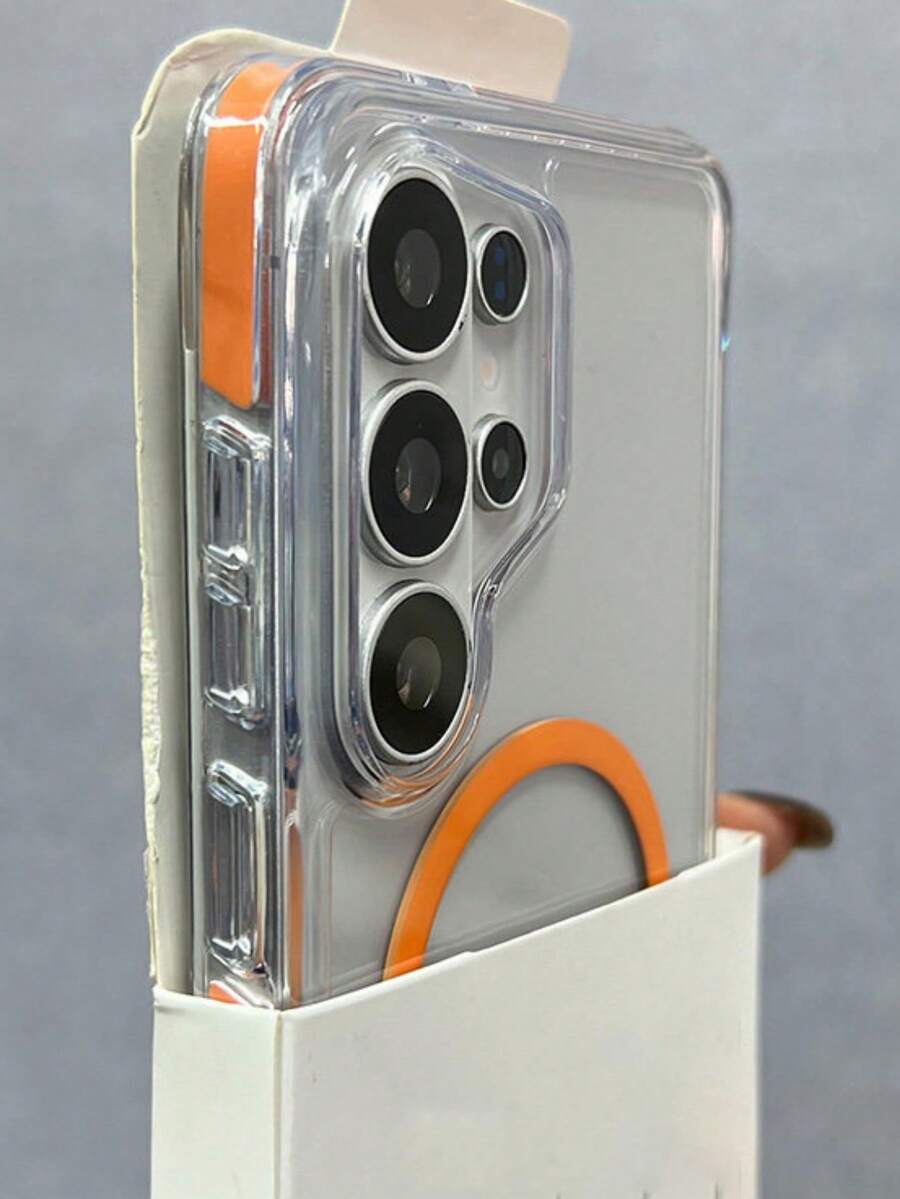 Nueva carcasa de armadura magnética transparente compatible con Samsung Galaxy S26 Ultra, S25 Ultra, S24 Ultra, S23 Ultra, carga inalámbrica, protección contra golpes