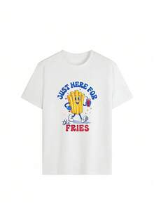 Áo thun nữ tay ngắn cổ tròn in hình hoạt hình, kiểu dáng thường ngày, thích hợp cho mùa hè. - trắng - Xem 2