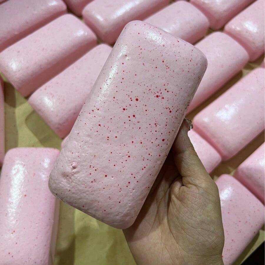 1pc Slow Rebound Soft Sticky Jasmine Scented Pink Mochi Squishy Toy - Unique Stress Relief Gadget - Gift For Friends, Collection, Holidays, Birthdays - Multicolor - View 1