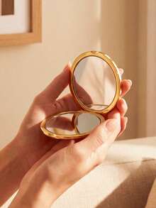Prada Small Gold Folding Round Mirror - Gold - View 7