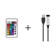 Dây đèn LED RGB, nguồn USB 5V, điều khiển từ xa 24 phím - Đèn đổi màu tạo không khí, thích hợp cho phòng ngủ, đèn nền TV, phòng chơi game, trang trí Halloween/Giáng sinh. - Nhiều màu - Xem 11