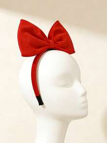 1 chiếc băng đô nơ thời trang ngọt ngào, thanh lịch, đa năng dành cho bé gái - Đỏ - Xem 2