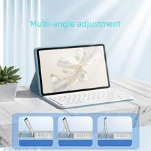 TIANYIMING 书本式平板电脑保护套,带支架键盘,超薄蓝牙键盘+皮革平板电脑保护套,防摔/防震/防尘/防指纹,键盘保护套兼容iPad 5/6/7/8/9/10/11代(A16)、iPad Pro 11/12.9/13、iPad Air 1/2/3/4/5/6/11/13,保护套包含可拆卸无线键盘、电池和保护盖,兼容三星GalaxyTab/MatePad/荣耀Pad/小米Pad/红米iPad/联想Tab/联想小新Tab/联想IdeaTab - 霧霾藍 - 查看 2