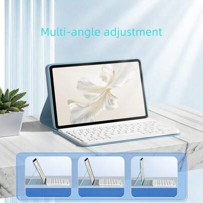 书本式平板电脑保护套，带支架键盘，超薄蓝牙键盘+皮革平板电脑保护套，防震/防尘/防指纹，适用于iPad 5/6/7/8/9/10/11代（A16）、Pro 11/Pro 12.9/Pro 13、Air 1/2/3/4/5/6/11/13，键盘保护套包含可拆卸无线键盘、电池和保护盖，兼容三星GalaxyTab/MatePad/荣耀Pad/小米Pad/红米iPad/联想Tab/联想小新Tab/联想IdeaTab