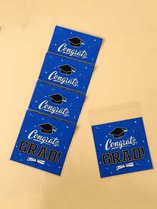 50 piezas Bolsas de regalo de graduación en negro y azul, bolsas de graduación con cierre automático, adecuadas para decoraciones de fiesta de graduación, suministros de fiesta de graduación, bolsas de embalaje de regalos de fiesta de graduación - Talla única - Ver 3