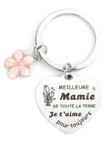 Grandma Keychain, Creative Grandparent's Day Gift, Casual, Cute, Elegant Zinc Alloy Keychain For Grandma, Mother's Day Gift - Silver - View 2