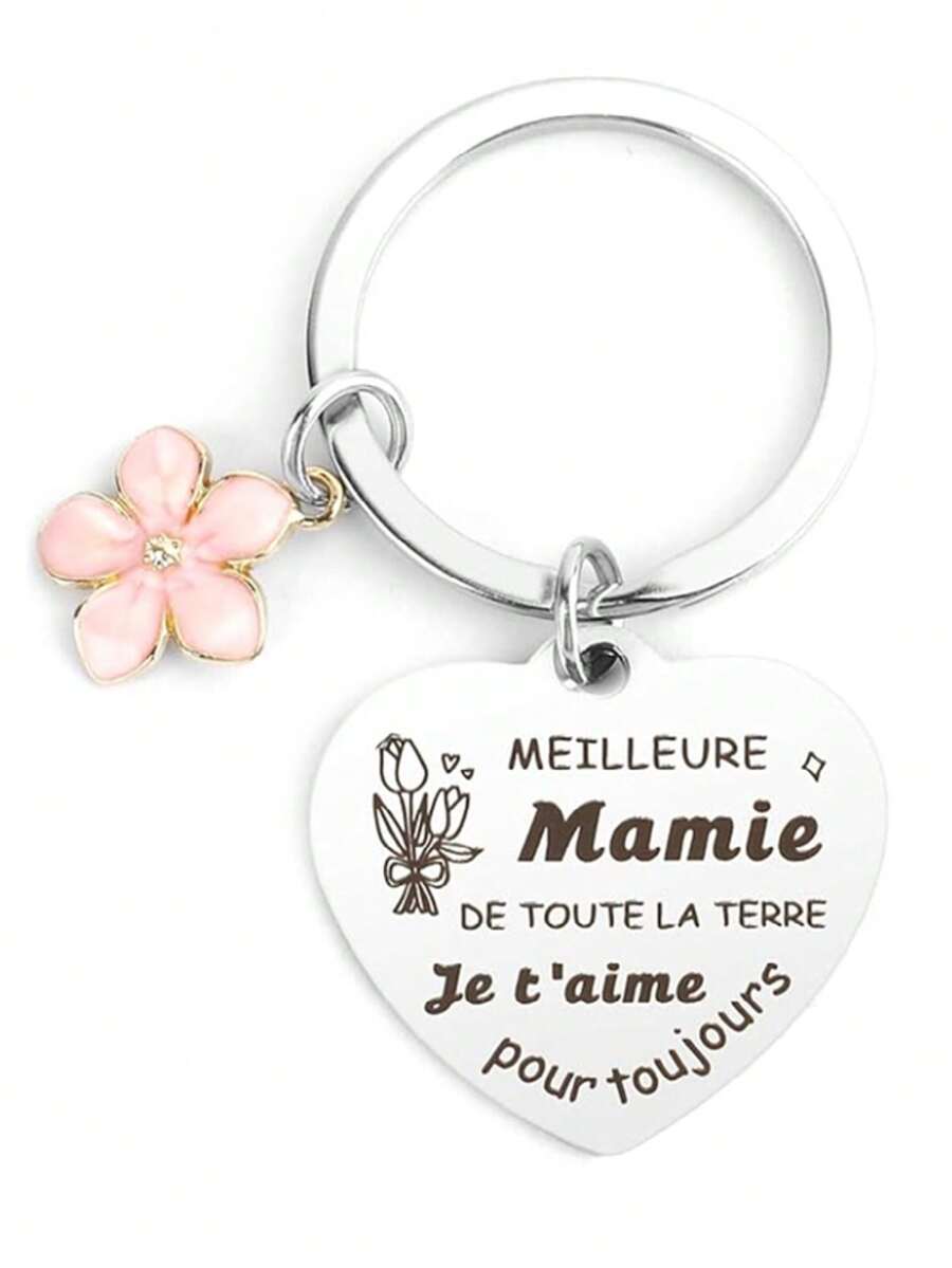 Grandma Keychain, Creative Grandparent's Day Gift, Casual, Cute, Elegant Zinc Alloy Keychain For Grandma, Mother's Day Gift