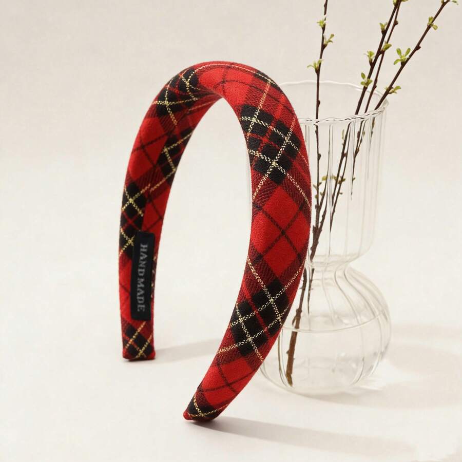 1 chiếc băng đô vải jacquard kẻ caro dày dặn, đa năng, chất liệu mút cao cấp, kiểu dáng ôm sát, phù hợp cho phụ nữ và bé gái sử dụng hàng ngày, dự đám cưới, tiệc khiêu vũ, trang trí lễ hội. - 1300229 - Xem 1