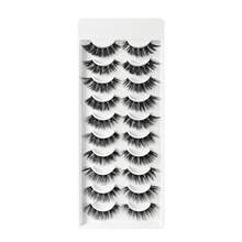 10对卡通风格仿貂毛假睫毛，自然浓密假睫毛，旅行必备化妆工具，条状假睫毛，睫毛，假睫毛，假睫毛（GC31） - 黑色 - 查看 3